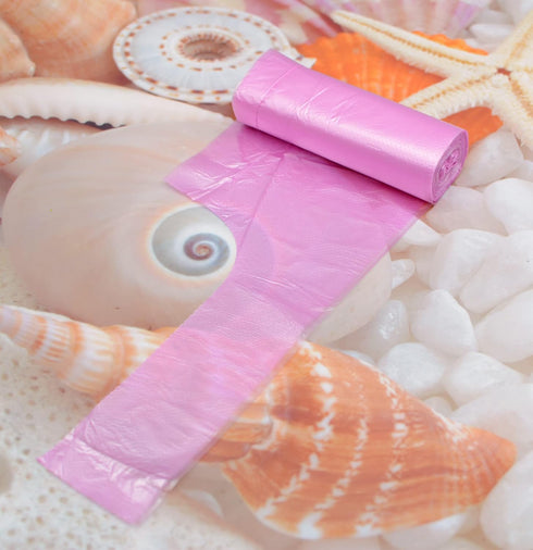 4 Gallon Bathroom Trash Bags, 100 Counts, 5 Rolls, Small Handles, Colorful Strong Rubbish Bags for Office