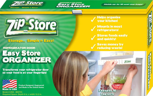 Your Refrigerator Organizer - Ziploc Bags Easy Fridge Organizer for 10 Bags, Perfect for Leftovers