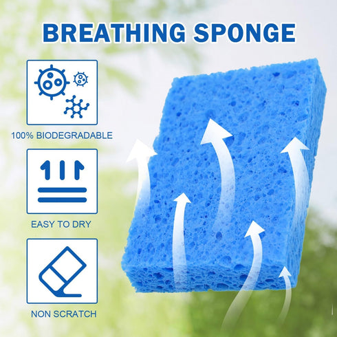 YoleShy 48 Pack Sponges Kitchen Natural Compressed Cellulose Sponges for Dishes Non Scratch for Household Cookware