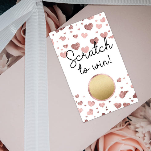 None Brand Blank Gift Certificate Scratch Off Cards, Scratch to Win Cards for Wedding, Bridal, Baby Shower Favors