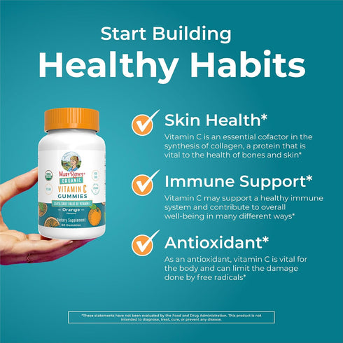 Gummies Gummies 14+ Immune 60 Count MARYRUTH'S Adult Vitamin C | USDA Organic | Vegan Chewable Vitamin C for Ages |