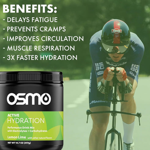 Osmo Active Hydration Electrolyte Powder, All Natural Ingredients, 3X Faster Hydration, Lemon Lime.