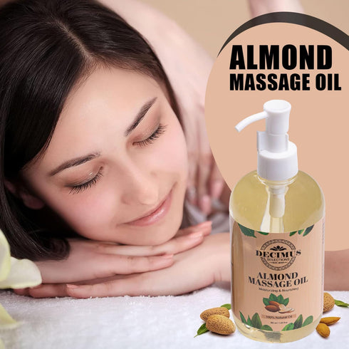 Set Almond Massage Oil for Couples Date Night, with Massage Roller Ball, Full Body Massage Oil for Massage Therapy