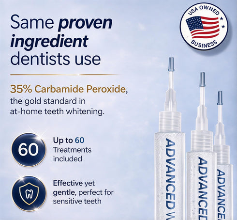Pack 60 35% 310 mL Advanced White Teeth Whitening Gel Refill Treatments | Carbamide Peroxide Professional Dental-Grade