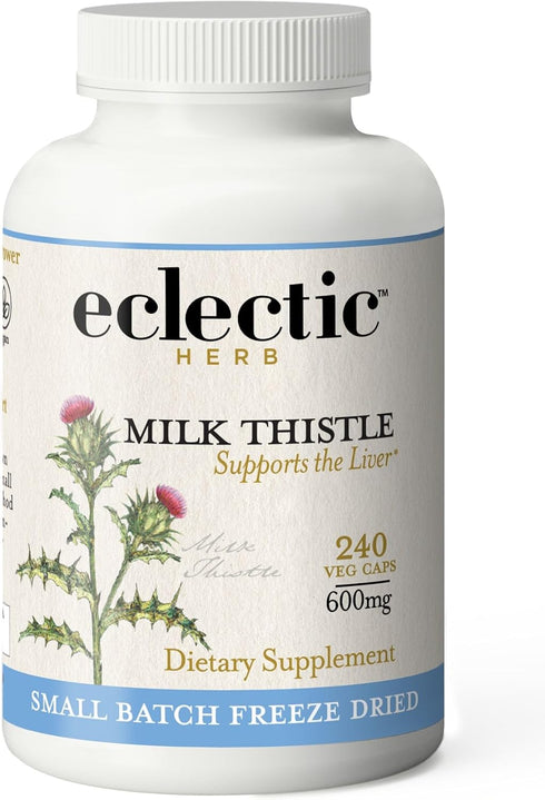 Raw Freeze-Dried Non-GMO Milk Thistle, Eclectic Institute, with Silymarin for Liver Support, 240 CT