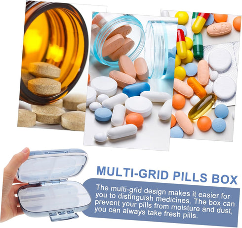 Large Capacity Weekly Pill Organizer Portable Medicine Case with Compartments Wear-Resistant Travel Container for Home