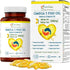 Omega 3 Triple Strength EPA DHA Supplement - 2500mg Lemon Flavored Fish Oil, 120 Softgels