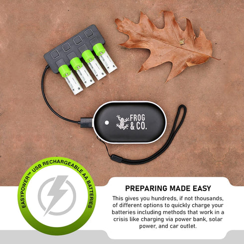 Survival Frog EasyPower USB AA Rechargeable Batteries - 1.2V/1450 mAh, 4 Pack