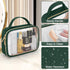Wedama TSA Approved Clear Toiletry Bag, 2 Pack Quart Size Makeup Bags with Handles, Dark Green