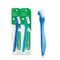 GUM Denture Brush - Dual Headed Hard Bristle Toothbrush for Dentures &