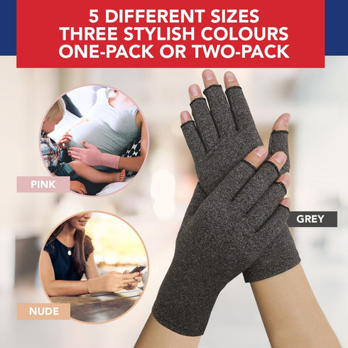 Doctor Developed Open-Finger Compression Gloves for Men and Women, Arthritis & Carpal Tunnel Typing Gloves
