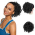 PEACOCO Curly Ponytail Extension - 6 Inch Drawstring Ponytail for Black Women, Clip on Synthetic Short Afro Hairpiece