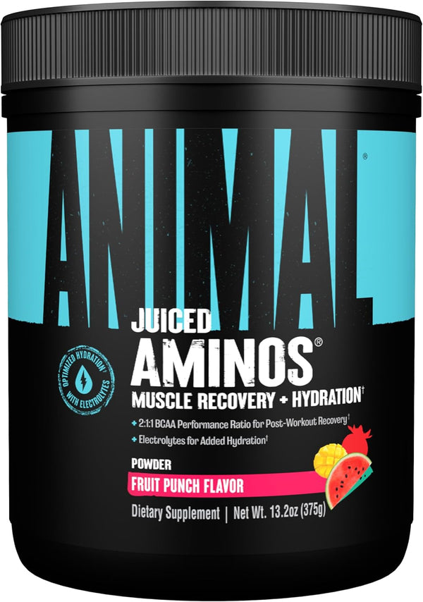 Animal Juiced Amino Acids - BCAA/EAA Matrix Plus Hydration with Electrolytes, Sea Salt, Fruit Punch Flavor, 30 Servings