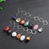 20 PCS Natural Healing Crystals Tumbled Stone Beads Keyring, Mixed Irregular Shaped Chakra Stones Keychains