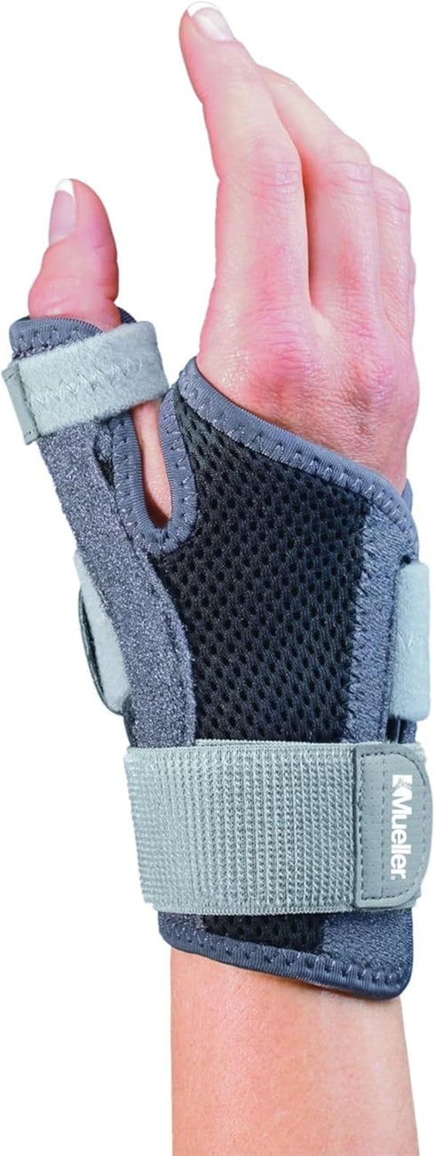 MUELLER Sports Medicine Adjust-to-Fit Thumb Stabilizer, Spica Splint, Thumb Pain Relief Brace for Men and Women, Fits