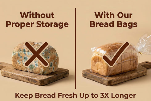 Pack 100 Packaging 100 6x3x15-Inch Wowfit Bread Poly Bags of Entirely Transparent Clear Bakery Bags Bread Bags