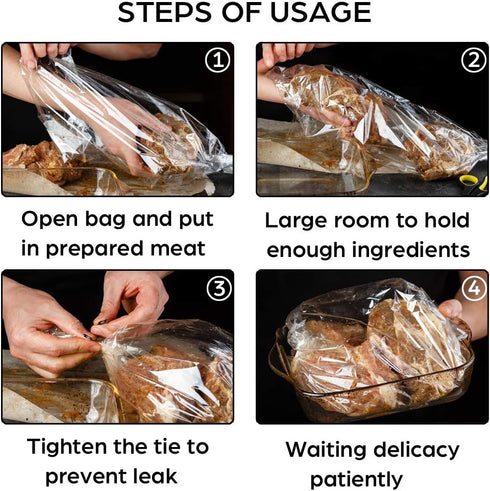 Large Oven Cooking Bags, Turkey Roasting Baking Bag for Meats, 21.6 x 23.6 Inch, 10 Bags Total (Pack of 1)