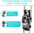 Vive Crutch Accessories Bag - Pouch for Crutches, Accessory Storage Carry Kit with Cup and Bottle Pocket Holder, Gray