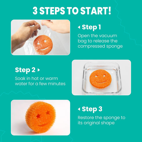 HELIME Scrub Sponges Dish Scrubber, Non-Scratch Multi-Functional Color Sponge, Temperature Controlled Cleaning Pads