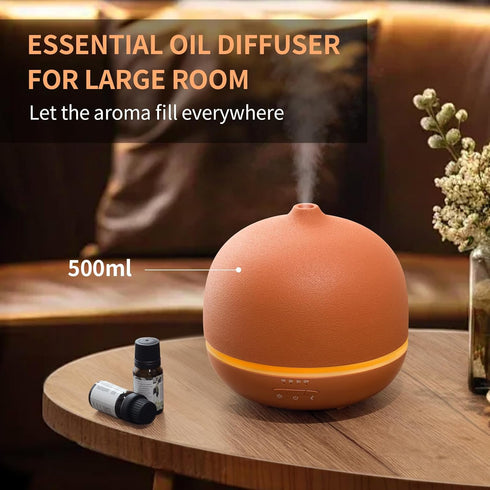 Room,500ml 4 10 Settings Stone Diffusers for Essential Oils Large Handmade Ceramic Diffuser with Timer & Ambient Light