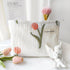 STARDW Aesthetic Makeup Bag for Women Travel Toiletry Bag Large Capacity Makeup Organizer Bag Floral Cosmetic Bags Zipper Pouch (Tulip White)
