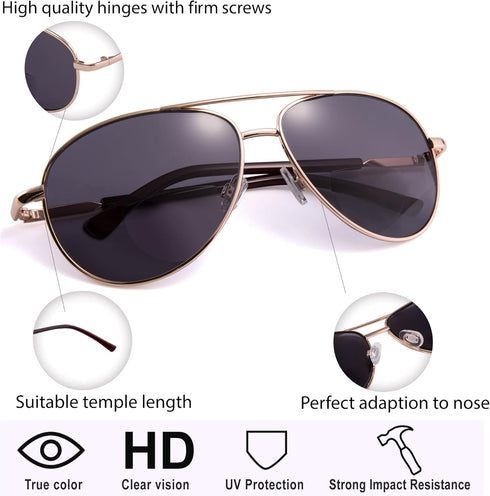 EYEGUARD Unisex Classic Style Bifocal Sunglasses - Readers with UV400 Protection Outdoor Reading Glasses