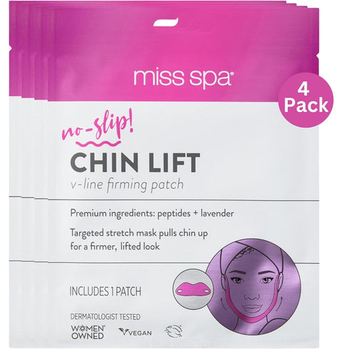 MISS SPA V-Line Patch, Neck and Face Toning Mask, Double Chin Anti-aging Mask, 4 Pack V Shaped Contouring Face Mask