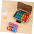 HINTRMENT 7-Day Weekly Portable Pill Organizer Case Multi-Grid Medicine Box with Black Shell for Travel and Daily