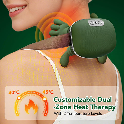 Niifawh 4D Neck Massager, Neck and Back Massager with Heat, Portable Body Massager for Shoulder, Kneading Simulated