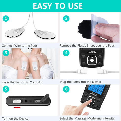 Dual Channel TENS Unit, 24 Modes Muscle Stimulator Machine with 10 Pads for Pain Relief and Electric Pulse Massage