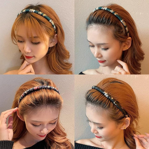 LOVEF 5 Pieces Fashion Headband for Women & Girls with Resin Plastic Teeth Comb Hair Hoop