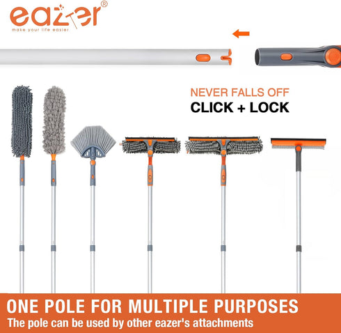 eazer 46'' Professional Window Cleaner Tool, 2-in-1 Rotatable Squeegee with 20''-46'' Extension Pole for Window Washing