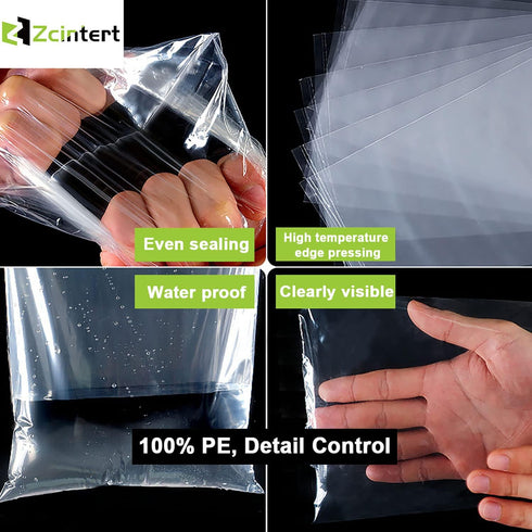 Zcintert Clear Cello ???????????????????? ?????????? ????????, 100 Pcs - 8" x 11" Plastic Gift Bags for Party Favors