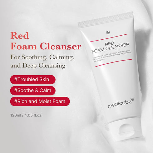 medicube Red Foam Cleanser, Deeply Cleanses, Removes Impurities, Controls Sebum, Korean Skincare