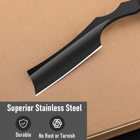 Straight Razor with Strope - Professional Straight Edge Barber Razor, Premium Stainless Steel Shaver for Men