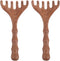 TOPPERFUN Wooden Massage Comb 2pcs Set, Sandalwood Five-Claw Scalp Massager and Gua Sha