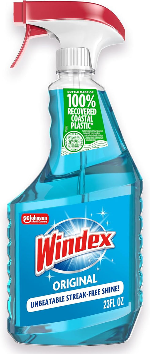 Windex Glass and Window Cleaner Spray Bottle, Packaging Designed to Prevent Leakage
