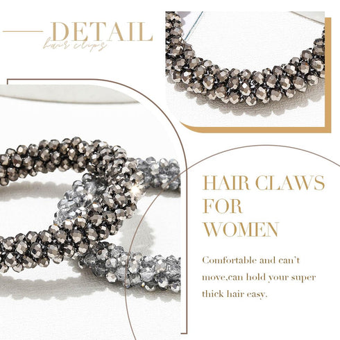 Pearl Hair Ties Rhinestone Ponytail Holder Bead Set, Elastic Hair Bands for Women and Girls (Pack of 3)