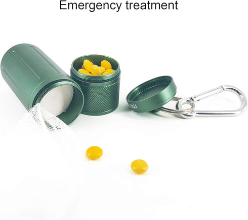 Two-Layer Large Pill Organizer, Waterproof Pill Case for Pills, Vitamins, Supplements, Size: 1.6 x 1.6 x 4.4 in (Green)
