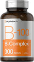 Horbaach Vitamin B-100 Complex, 300 Tablets, 100% of Daily Value, Vegetarian, Non-GMO, Gluten Free Supplement
