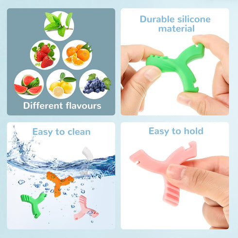 8 Pcs Y Shaped Aligner Colorful Tray Seaters for Invisible or Metal Braces, 8 Colors and Scents