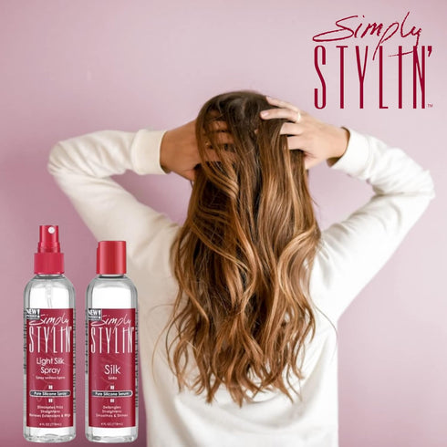 Simply Stylin' Silk Serum 4 fl oz - Anti-Frizz Hair Product and Heat Protectant for Women