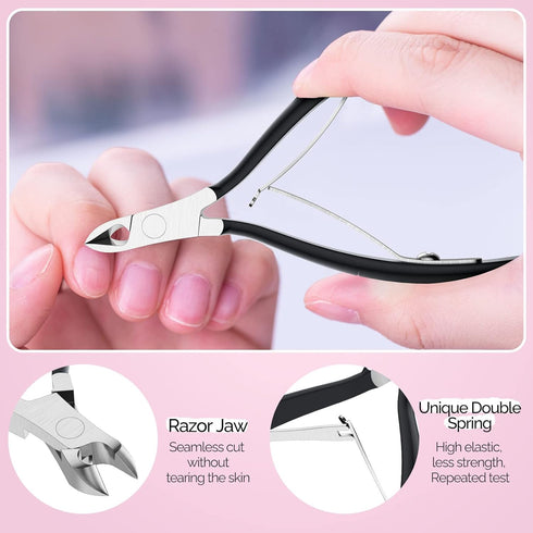 Melodysusie Acrylic Nail Clippers 4 in 1 Set, Adjustable Stainless Steel Nail Clippers for Acrylic Nails