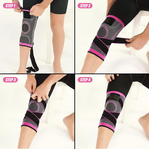 Knee Compression Sleeve with Strap | High Stretch Knee Support for Women Men | Knee Braces for Pain Relief