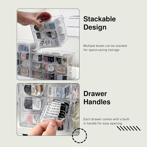 P-120 (12-Grid). daily contact lens organizer, Disposable Contact Lens Dispenser, Cute storage Box for All Brands Daily