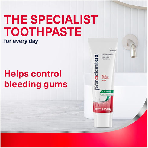 Parodontax Clean Mint Toothpaste - For Gum Health, Helps Cavity Prevention, Anticavity and Antigingivitis, 3.4 Oz x 3