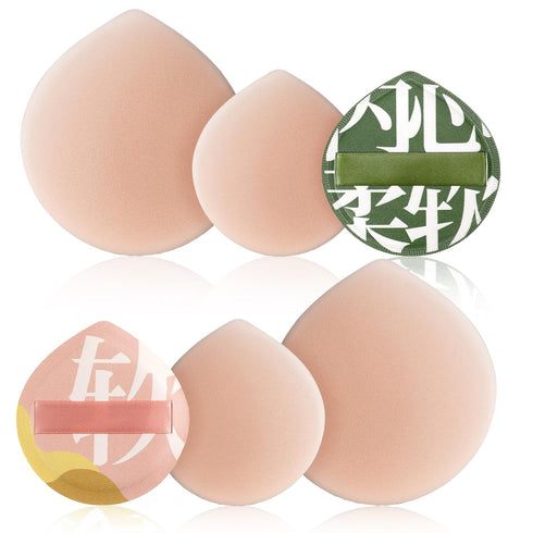 4 PCS Makeup Puff, Korean Teardrop Setting Powder Puff for Foundation, Concealer, Liquid Cream, Beginner-Friendly