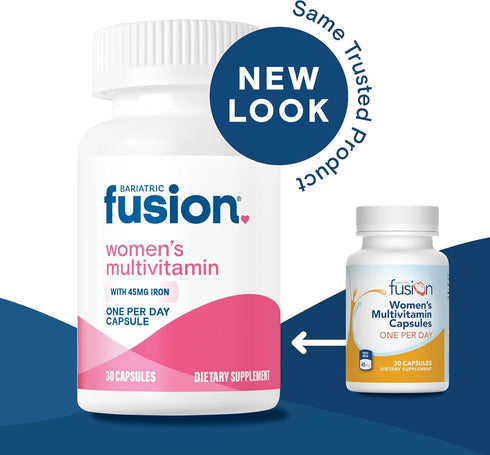 Bariatric Fusion One Per Day Bariatric Multivitamin with Iron for Women | with Hair and Nails Vitamins Blend | Gastric Bypass and Sleeve Gastrectomy | Glutren Free | 30 Capsules | 1 Month Supply