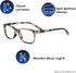 Readerest Blue Light Blocking Glasses, Thin Reflective Lens, Anti-Glare Computer Eyeglasses for Eye Strain Relief, UV