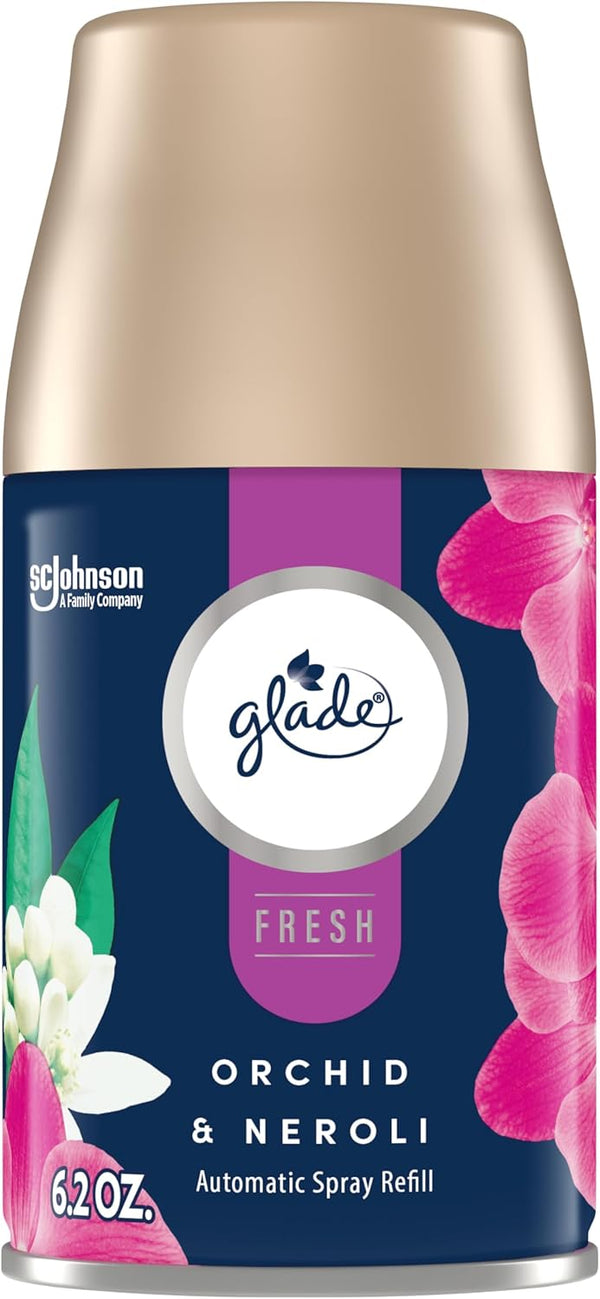 Glade Automatic Spray Refill, Orchid & Neroli, Fresh Collection, 6.2 Oz, Air Freshener for Home and Bathroom